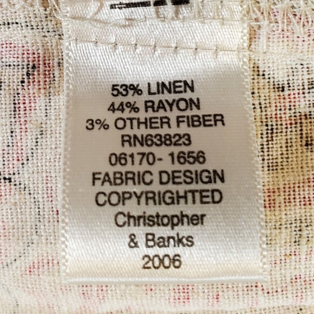 Christopher & Banks Y2K Pink Floral Linen Blend A-Line Midi Skirt‎ Size 10 - Picture 7 of 8